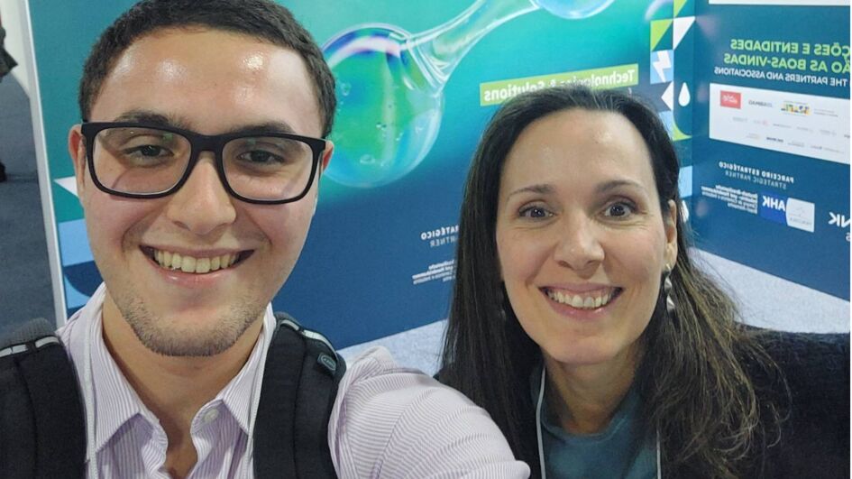 Lucas, an intern at Evonik High Perfomance Polymers in Brazil, attending a trade show